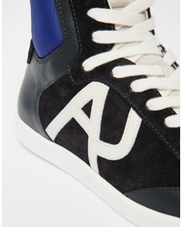Armani Jeans Logo High Top Sneakers