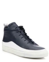 Public School Pebbled Leather High Top Sneakers