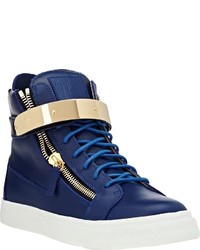 Giuseppe Zanotti Plated Strap Double Zip Sneakers Colorless