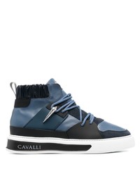 Roberto Cavalli Tiger Tooth Panelled High Top Sneakers