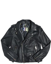 Navy Leather Jackets for Boys | Lookastic