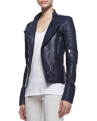 Richard Chai Andrew Marc X Jett Quilted Asymmetric Leather Jacket