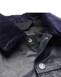 Acne Studios Arno Slim Fit Corduroy Trimmed Leather Jacket