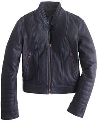 J.Crew Collection Standing Collar Leather Jacket