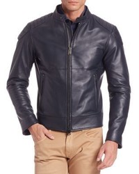 Pal Zileri Long Sleeve Leather Jacket