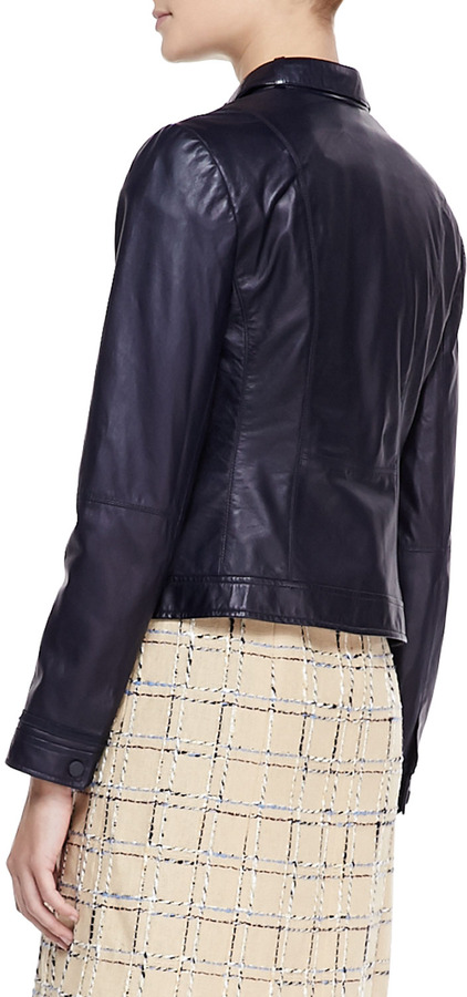 Tory Burch Sandra Leather Snap Jacket, $995 | Neiman Marcus 