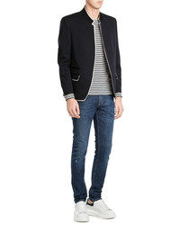 Alexander McQueen Slim Jeans With Leather