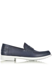 a. testoni Atestoni Navy Leather Moccasin Shoe