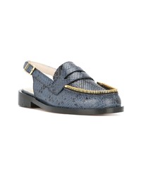 Le Mocassin Zippe Blue Python Skin Loafers