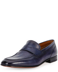Bally Brent Leather Penny Loafer Dark Blue