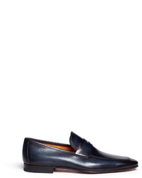 Nobrand Burnished Leather Penny Loafers