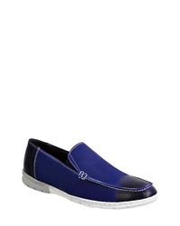 Sandro Moscoloni Double Gore Moc Toe Slip On Loafer In Blue At Nordstrom