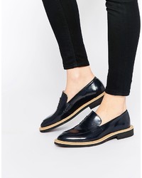 Selected Femme Mira Navy Leather Loafer Flat Shoes