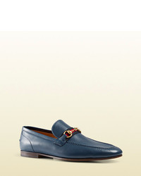 Gucci Leather Loafer With Web Detail