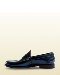 Gucci Polished Leather Penny Loafer