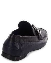Versace Medusa Pebbled Leather Loafers