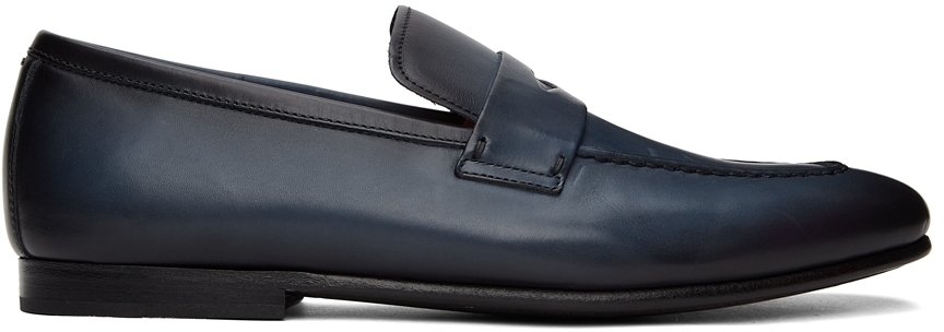 Dunhill Navy Chiltern Soft Loafer, $725 | SSENSE | Lookastic