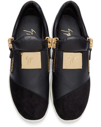 Giuseppe Zanotti Black Leather Singles Sneakers