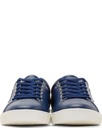Dolce & Gabbana Blue Leather New Ru Sneakers