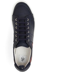 Brooks Brothers Pebble Leather Striped Sneakers