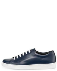 Prada Calf Leather Low Top Sneakers Blue