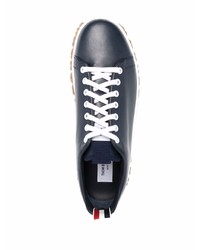 Thom Browne Court Sneaker W Cable Knit Sole In Vitello Calf Leather