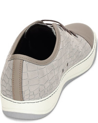 Lanvin Croc Embossed Low Top Sneaker