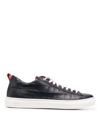 Giuliano Galiano Crocodile Effect Low Top Sneakers