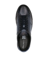 Santoni Double Buckle Leather Sneakers
