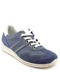 Ecco Mobile Ii Blue Leather Sneakers Shoesnewdisplay Uk 7