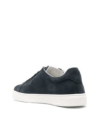 Lanvin Embroidered Logo Low Top Leather Sneakers
