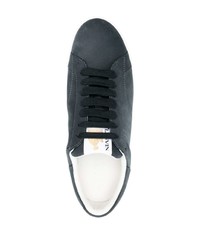 Lanvin Embroidered Logo Low Top Leather Sneakers