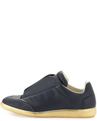 Maison Margiela Future Leather Low Top Sneaker With Golden Sole