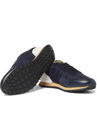 Valentino Garavani Rockrunner Mesh Leather And Suede Sneakers