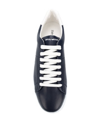 Emporio Armani Leather Lace Up Sneakers