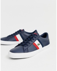 Lacoste Lerond Trainers With In Navy Leather