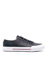 Tommy Hilfiger Logo Embroidered Low Top Leather Sneakers