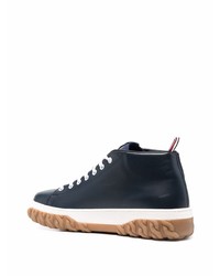 Thom Browne Mid Top Leather Court Sneakers