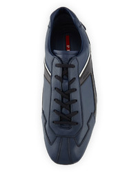 Prada Monte Carlo Leather Sneaker Navyblack