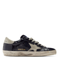 Golden Goose Navy And Grey Patent Sneakers