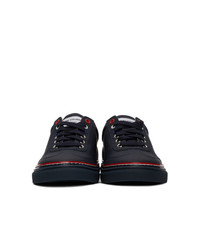 Thom Browne Navy Leather Cupsole Sneakers