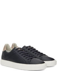 Brunello Cucinelli Navy Leather Sneakers
