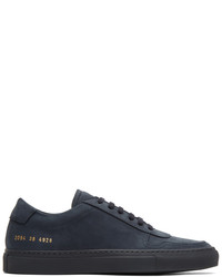 Common Projects Navy Nubuck Bball Low Sneakers