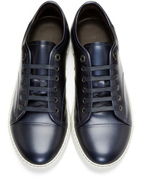 Lanvin Navy Patent Leather Sneakers
