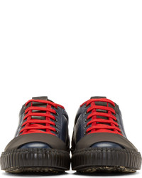 Marni Navy Plush Leather Sneakers
