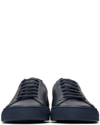 Common Projects Navy Saffiano Original Achilles Low Sneakers