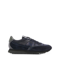 Santoni Panelled Lace Up Sneakers