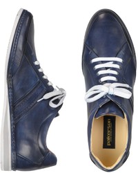 Pakerson Signature Blue Leather Sneaker Shoes
