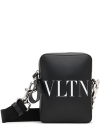 Valentino Garavani Black Leather Messenger Bag