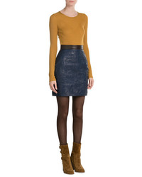 Mary Katrantzou Embossed Leather Mini Skirt